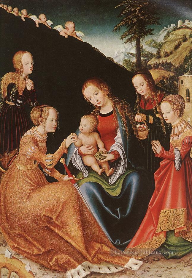 le Mariage Mystique de Sainte Catherine Lucas Cranach l’Ancien Peintures à l'huile